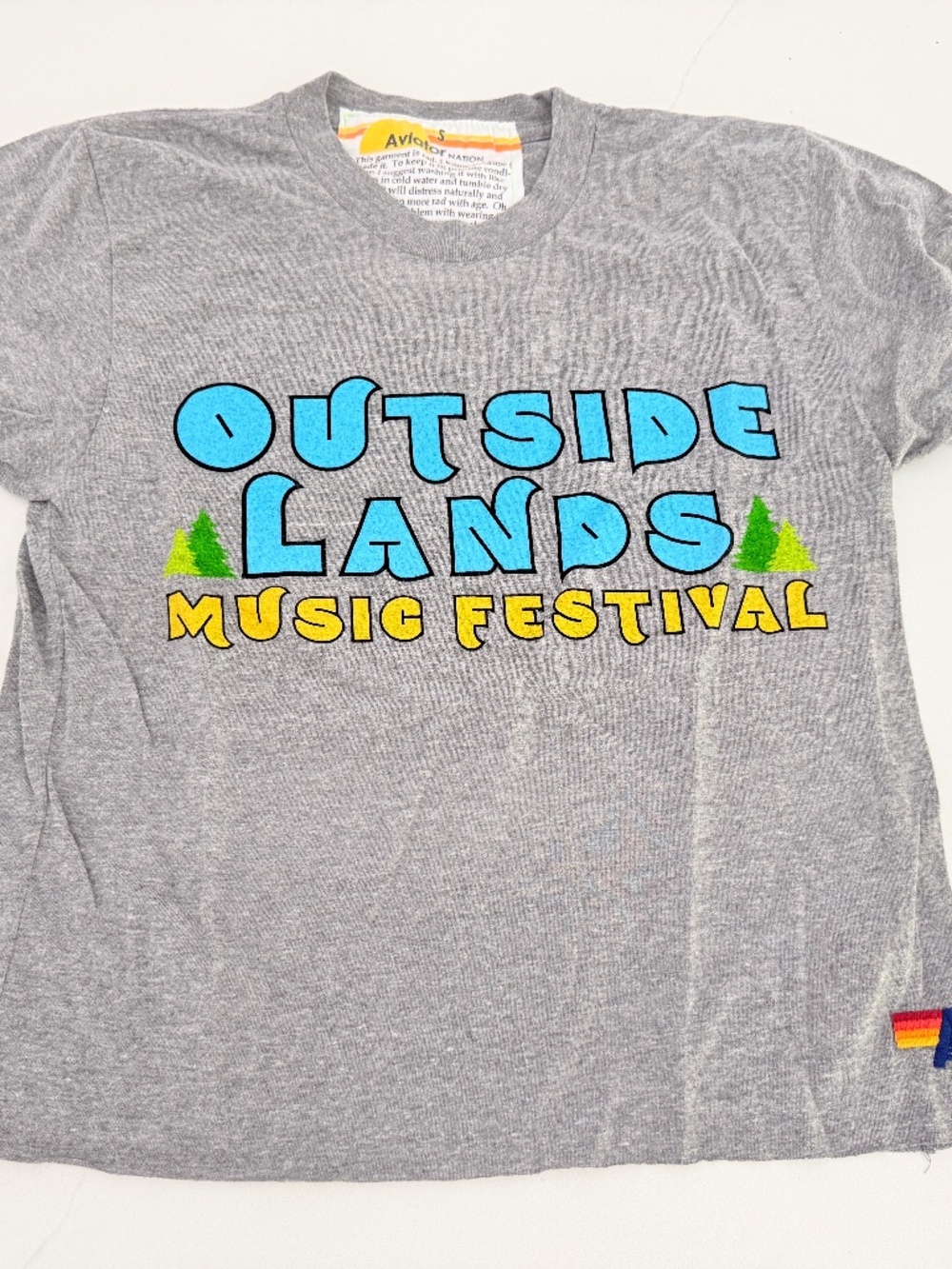 Aviator Nation Charcoal Gray Boyfriend Short Sleeve Tee Shirt Size S Music